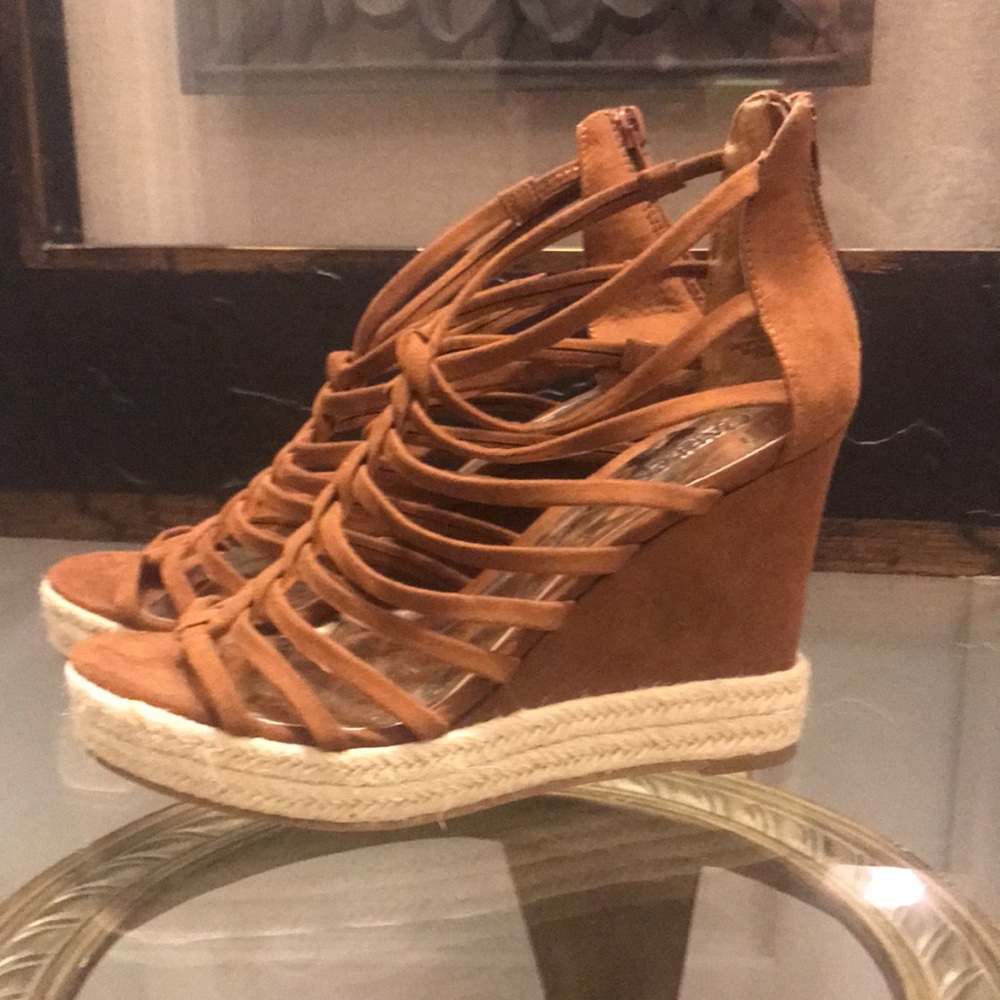 👡Carlos Brown Swede Wedges WS31
